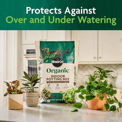 Miracle-Gro Organic Indoor Potting Mix, Protects Against Over and Under Watering, for Indoor