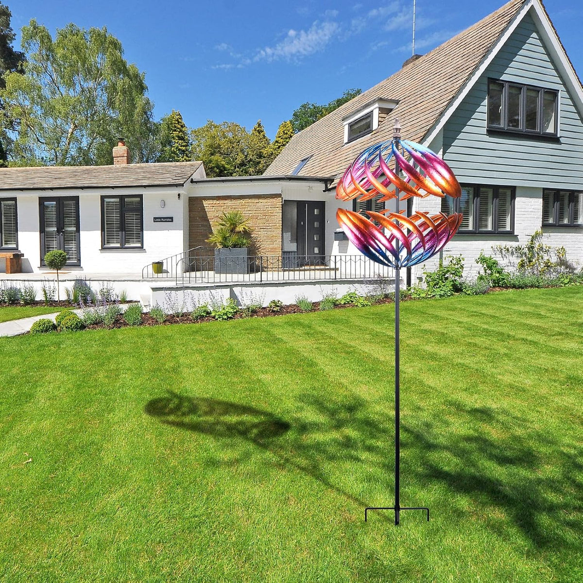 MUMTOP Wind Spinner 360 Degrees Double Steel Metal Wind Sculpture is Suitable for Decorating Your