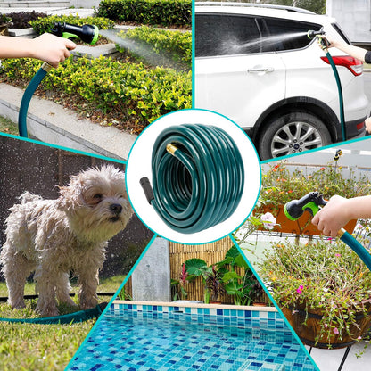 Worth Short Lead-in Green Garden Hose 5/8 in. x 12 ft. -Kink Free, No Leaking, Male/Female Fittings