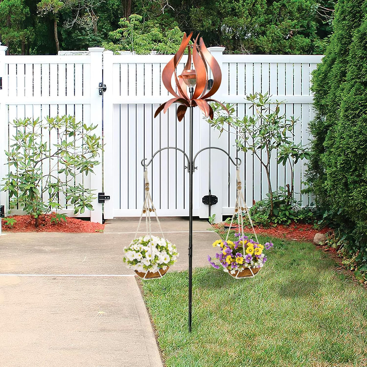 J-Fly Solar Wind Spinners Outdoor Garden Spinner Solar Spinning Windmill Super Large Spinning