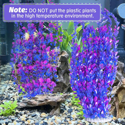 Hamiledyi Aquarium Plastic Plants Aquarium Decor Artificial Fish Tank Plants,Tall Fish Tank