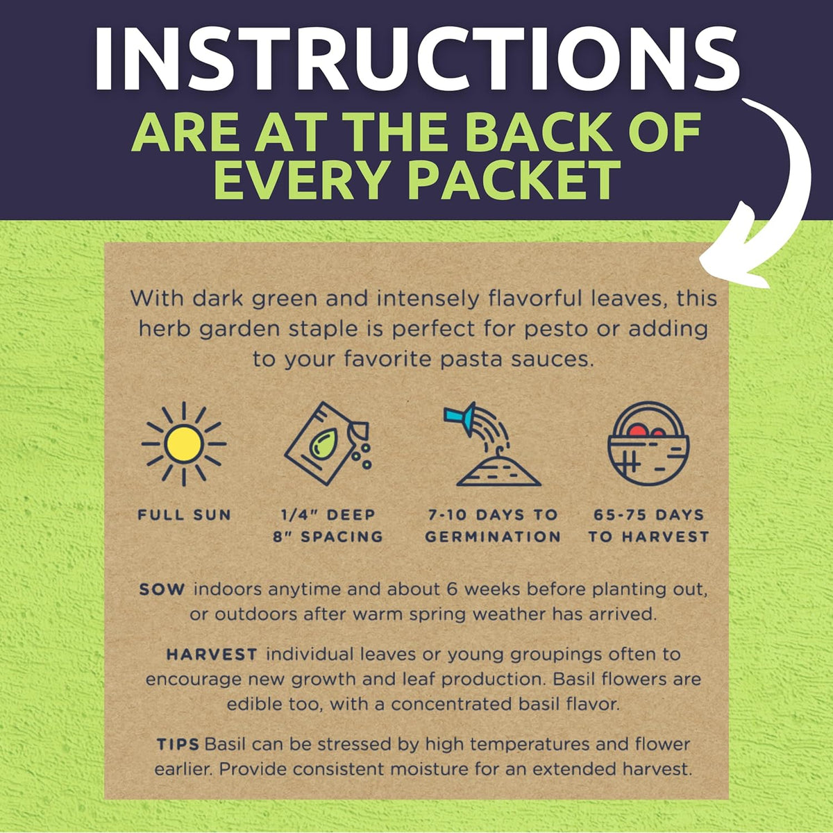 Organic Summer Seeds Variety Pack - 12 Individual Packs - 2025 Season - Basil, Tomatoes, Cucumber