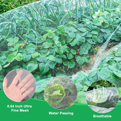 Garden Netting Pest Barrier, 10 X 50FT Insect Netting for Garden Raised Beds, Garden Bug Netting