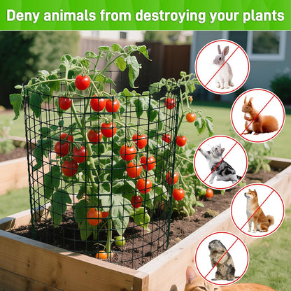 8 Pack Plant Protectors from Animals, 13.8"x 12" Wire Plant Protector, Wire Cages for Plants with