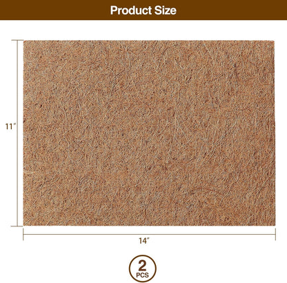 MAXPACE Natural Coconut Coir Liner Sheets - 14x11inch 2 Pcs Coco Fiber for Plant, Planter, Window