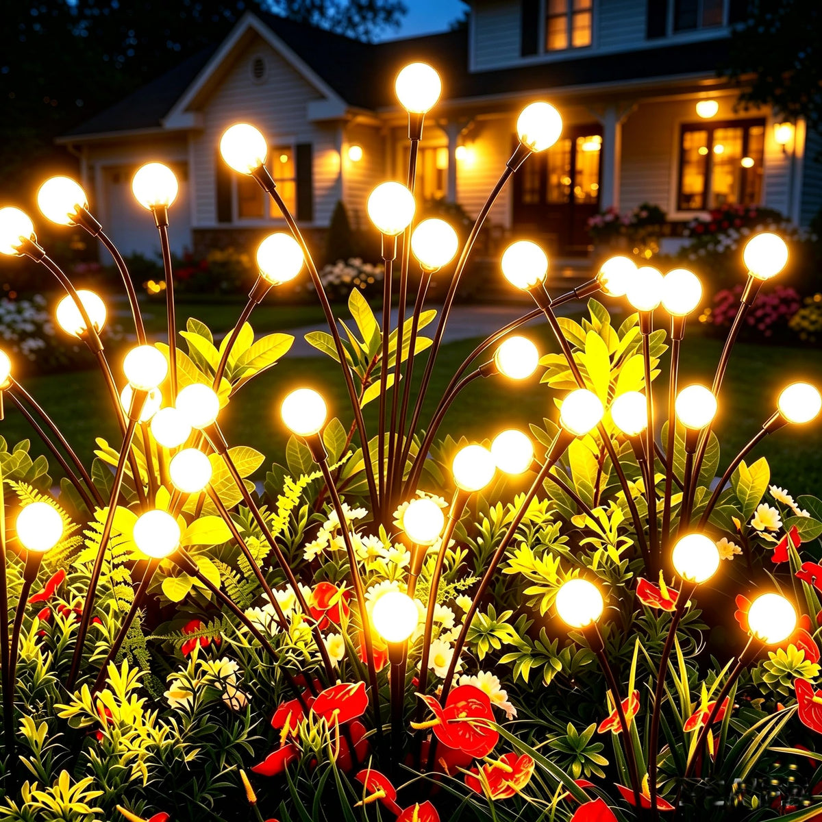 vignuto Solar Lights Outdoor Waterproof 4 Pack of 32 LEDs Garden Patio Firefly Decoration Unique