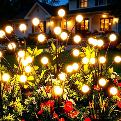 vignuto Solar Lights Outdoor Waterproof 4 Pack of 32 LEDs Garden Patio Firefly Decoration Unique