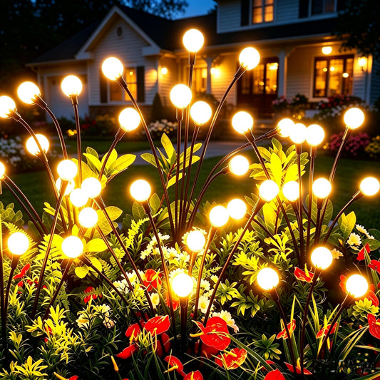 vignuto Solar Lights Outdoor Waterproof 4 Pack of 32 LEDs Garden Patio Firefly Decoration Unique