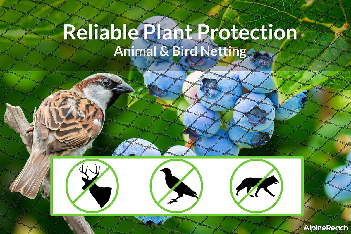 AlpineReach Garden Netting 15 x 50 ft Heavy Duty Bird Net, Deer, Plant Protection Extra Strong