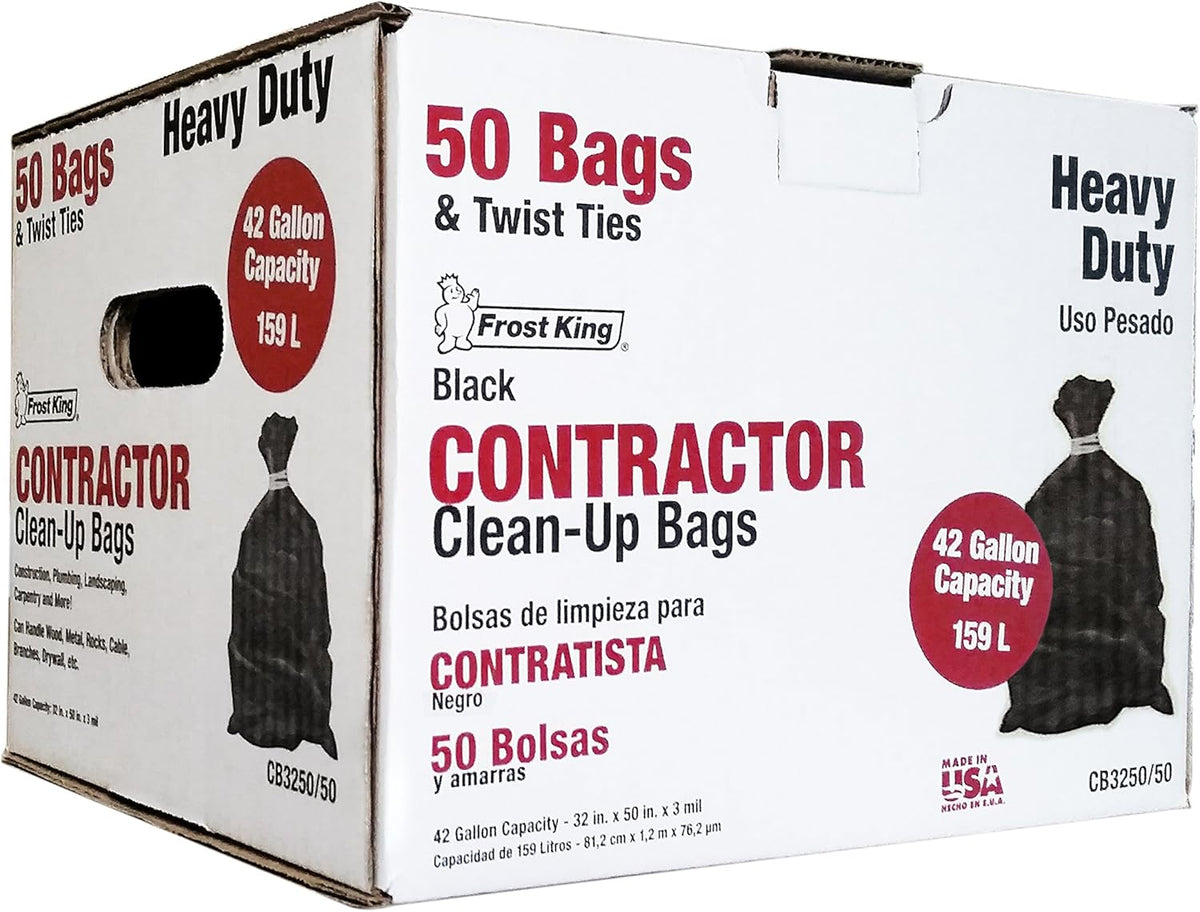 Frost King CB3250/50 Boxed Heavy Duty Contractor Clean, 32" x 50" x 3 mil, 32x50x3 Inch (Pack of