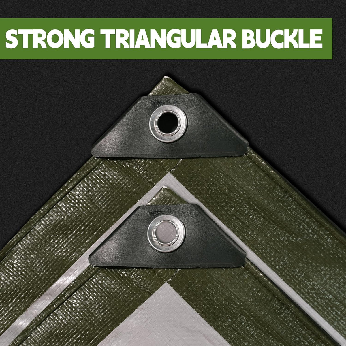 Green/Silver Heavy Duty Waterproof Tarp 5x7FT(2pack), 12mil Thick，Multifunctional tarp Whit