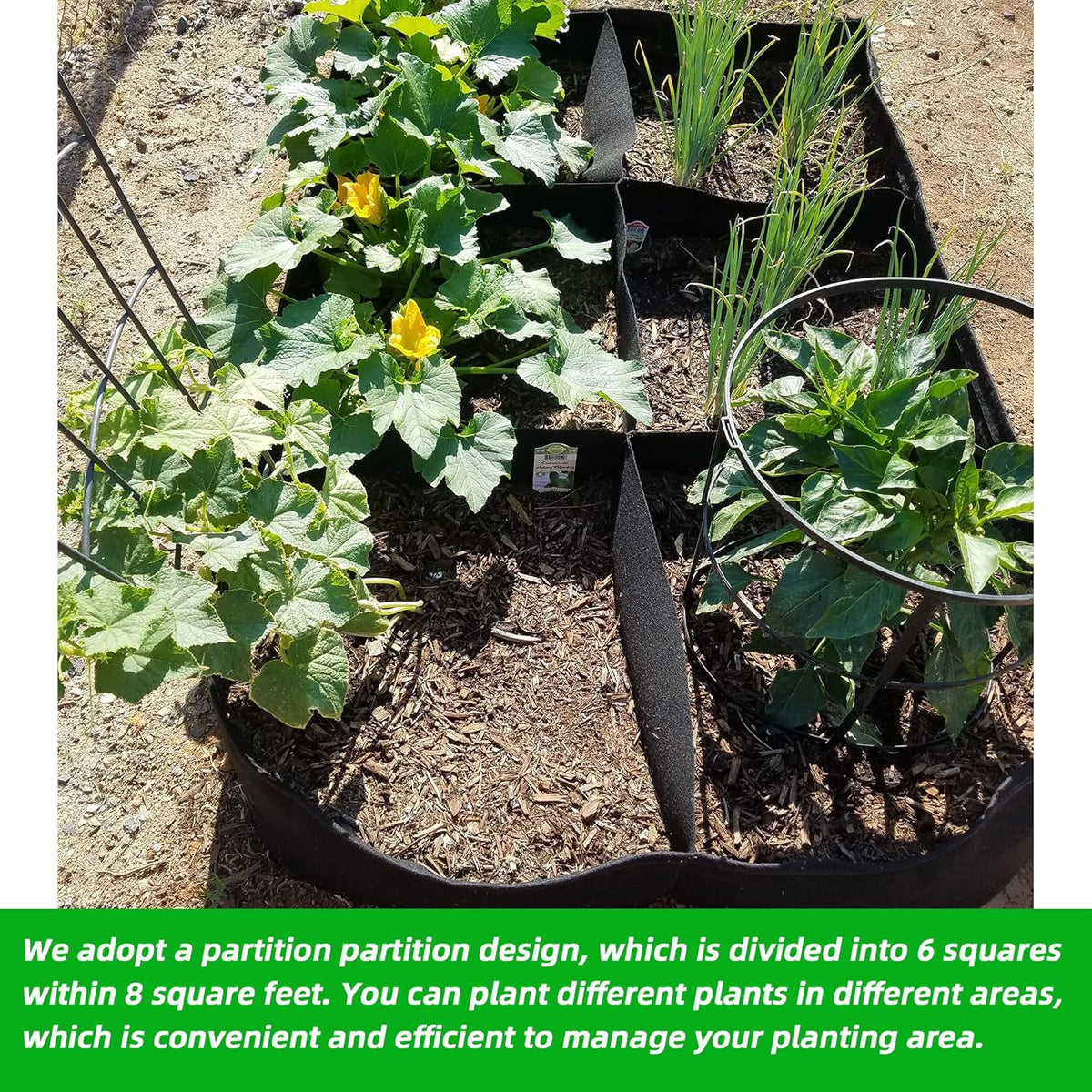 CJGQ Fabric Raised Garden Bed 4x2x1ft Garden Grow Bed Bags for Growing Herbs, Flowers and