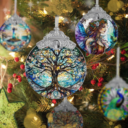 Tree of Life Stained Glass Suncatcher - Holidays & Christmas Tree Ornament, Decor & Gifts