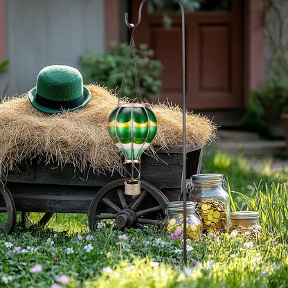 TERESA'S COLLECTIONS Hot Air Balloon Solar Lantern for Outdoor Garden Decor, Hanging Flickering