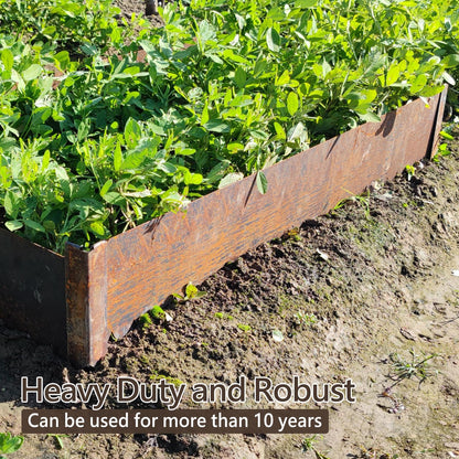Cor-Ten Steel Landscape Edging Connector Clip with Rust Patina Finish, Pre-Rusted Cor-Ten Connector