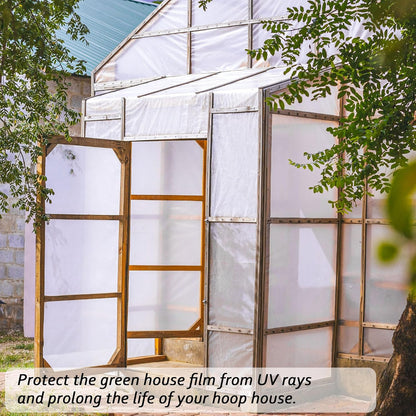 6 Mil Clear Greenhouse Plastic Sheeting,9.8FTx14.8FT Transparent Plastic Film for Greenhouse