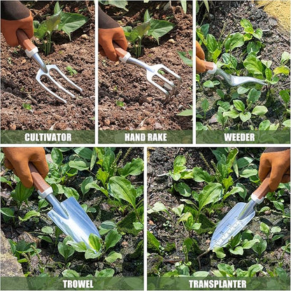 Garden Tool Set, 12 Pcs Heavy Duty Floral Gardening Tools Kit with Gardening Hand Weeder Tools