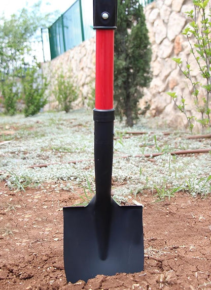 TABOR TOOLS Shovel with Round Point Blade and Comfortable D Grip 20 Inch Fiberglass Handle, Mini