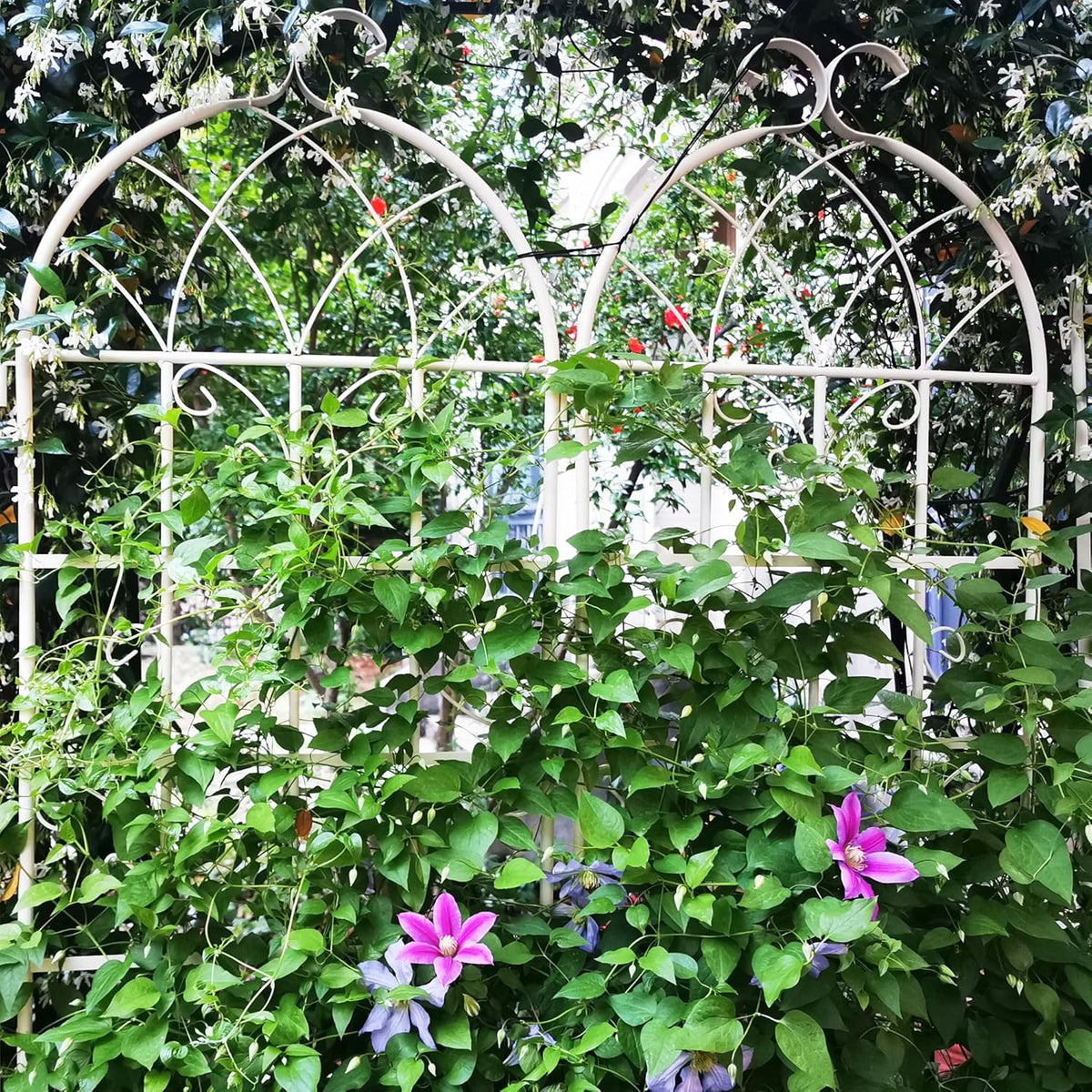Metal Garden Trellis Rustproof Trellis for Climbing Plants Outdoor Flower Support Butterfly Deco