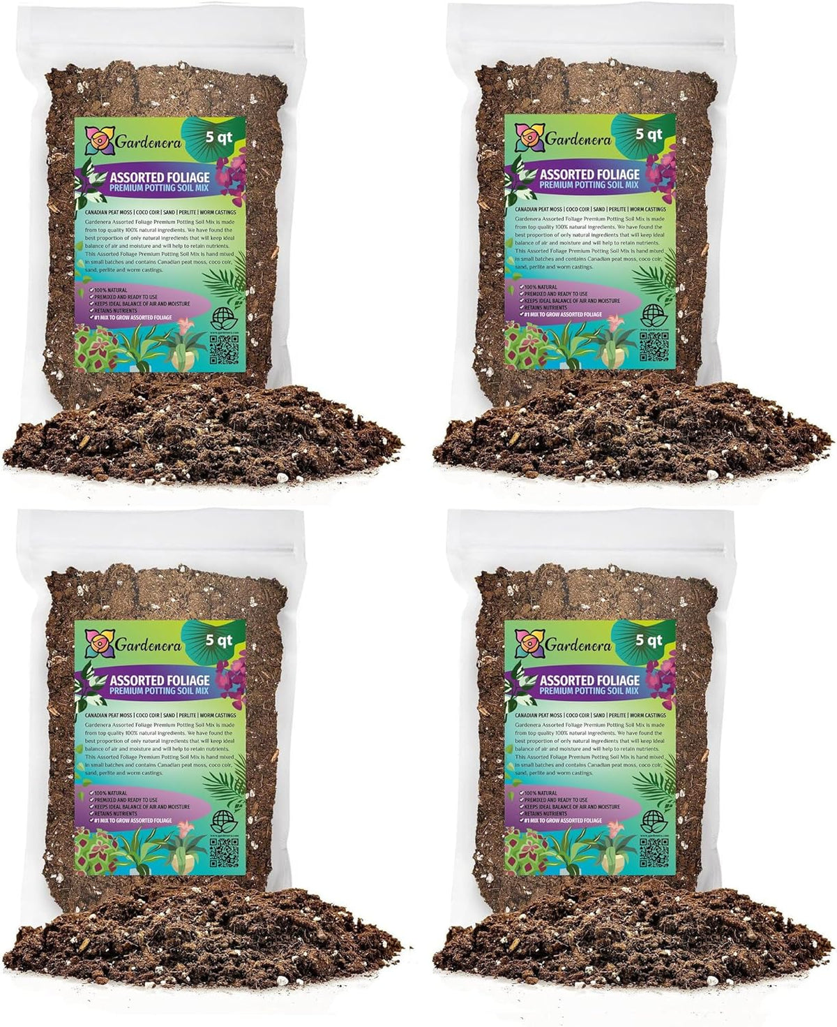 Gardenera Assorted Foliage Potting Mix - High-Performance Formula for Robust Growth and Beautiful