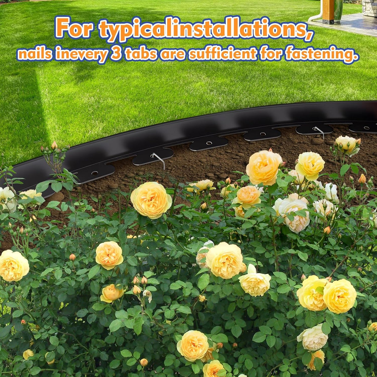 2 Inch x 66 FT (Multiple Sizes Available) Landscape Edging, Garden Edging Borders with 70pcs