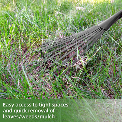 2 Pcs Gardening Hand Rake, 14.5" Alloy Steel Short Handle Shrub Rake for Soil Loosening, Planting