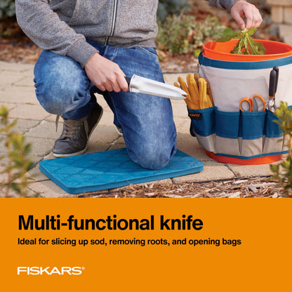 Fiskars Steel Garden Knife, Multi-Purpose Weed Puller Gardening & Yard Tool