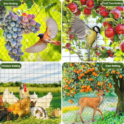 FEED GARDEN Deer Netting Deer Fence Netting, 7 x 100 Feet for Garden Protection Reusable Protective