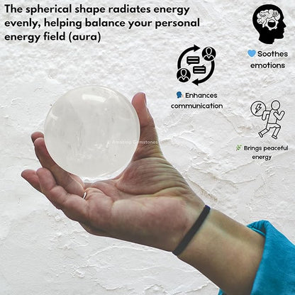 Amazing Gemstone Clear Quartz Crystal Ball with Stand - 2 Inches Crystal Sphere Meditation Balls