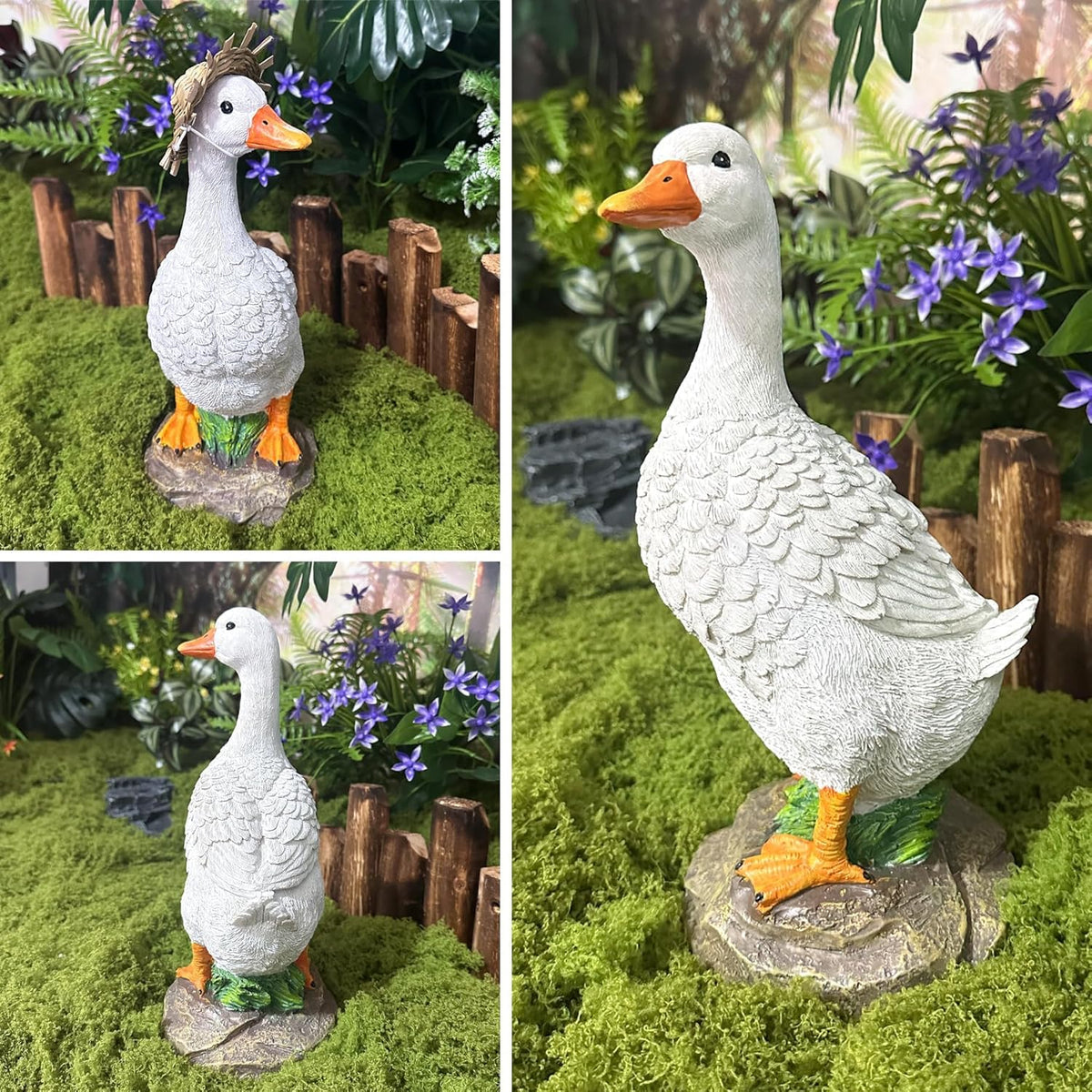 Realistic Duck Statues, Funny Duck Fence Decoration, Resin Duck Decor, Outdoor Animal Statue, Duck