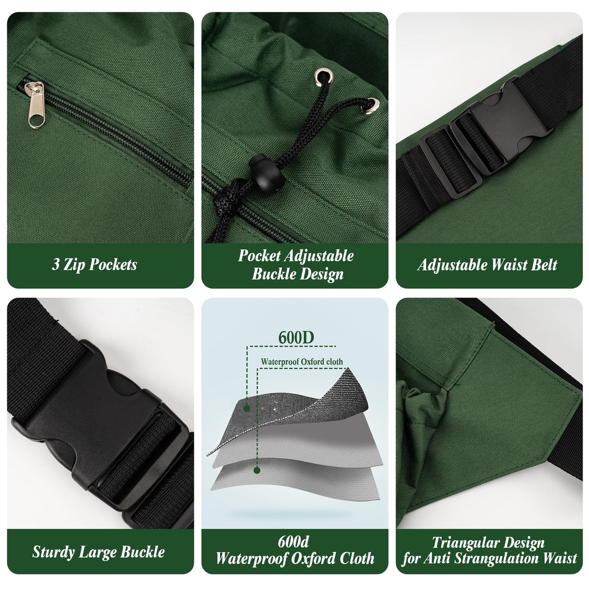 Gardening Apron, Garden Aprons with Pockets & Drawstring Bag, Waterproof 600D Fruit Storage Harvest