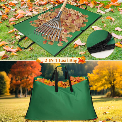 Leaf Bag for Collecting Leaves, 600D Oxford Cloth Collapsible Reusable Garden Yard Waste Tarp