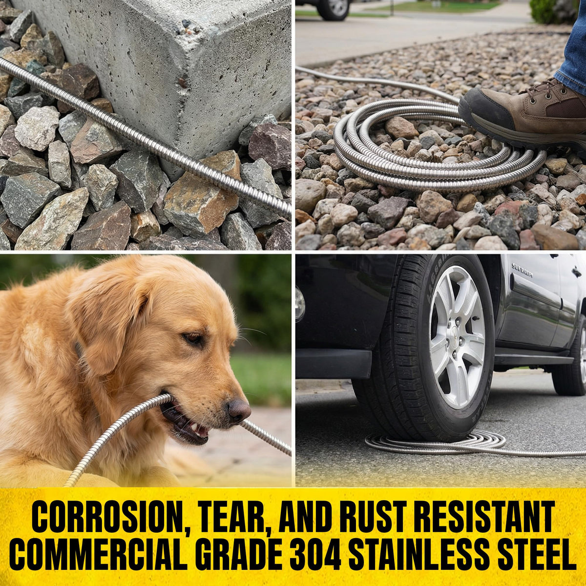 BIONIC STEEL 25 Ft Metal Garden Hose with Sprayer Nozzle