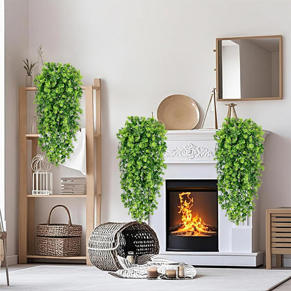 Waipfaru 4Pcs Fake Hanging Plants 3ft Fake Plants UV Resistant Fake Vines Artificial Decor for
