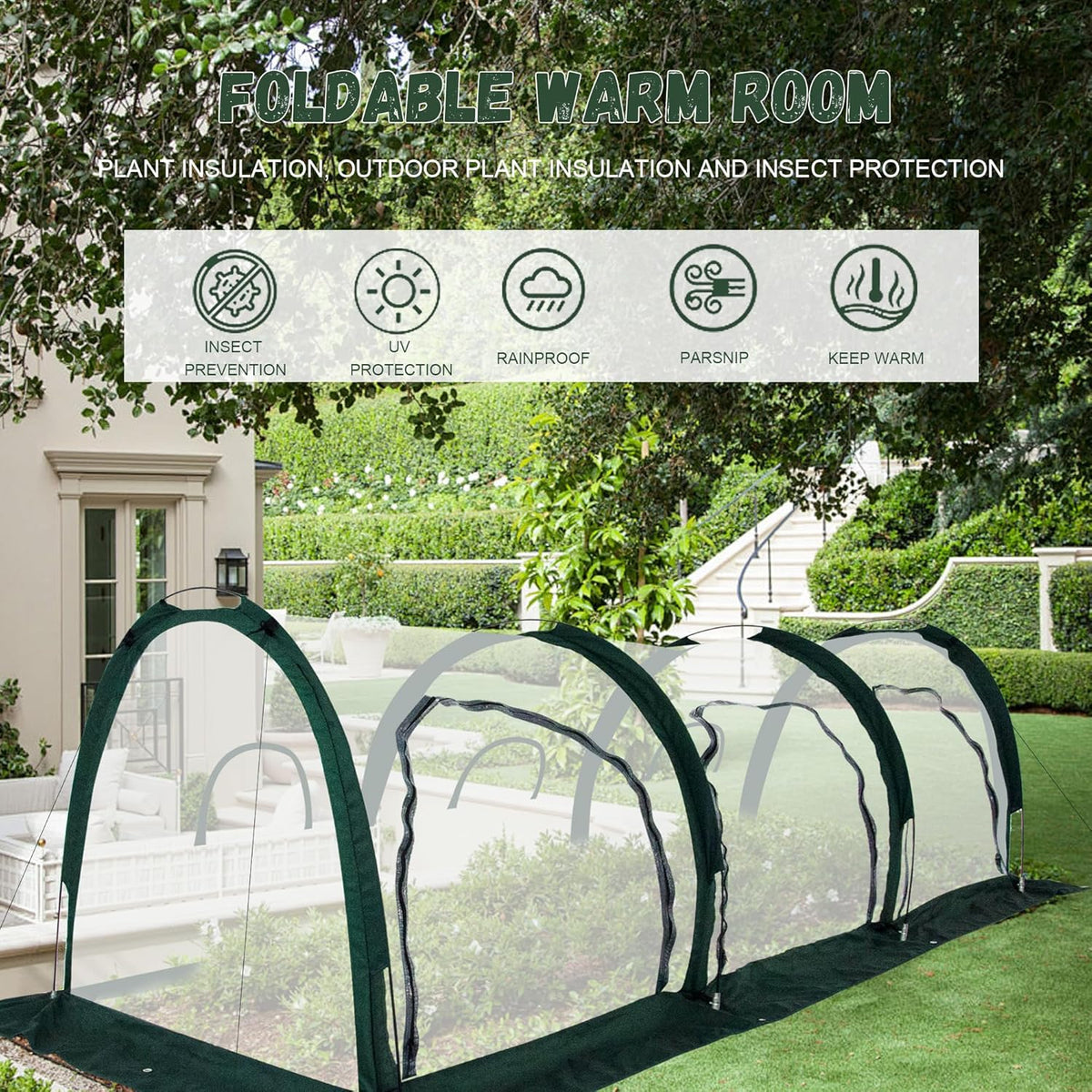 Portable Tunnel Greenhouse for Outdoors - Transparent Mini Greenhouses Ideal for Backyards and