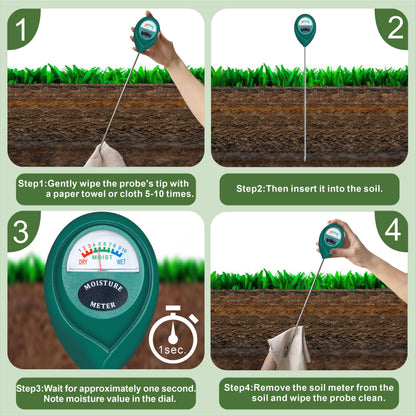 XLUX Long Probe Plant Soil Moisture Meter, Indoor Outdoor use, Battery-Free