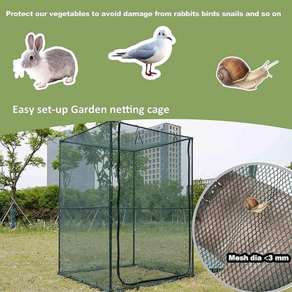 Portable 4'x4' Large 6FT Tall Plant Netting Cover Crop Cages Pest Guard Cover for Vegetables and