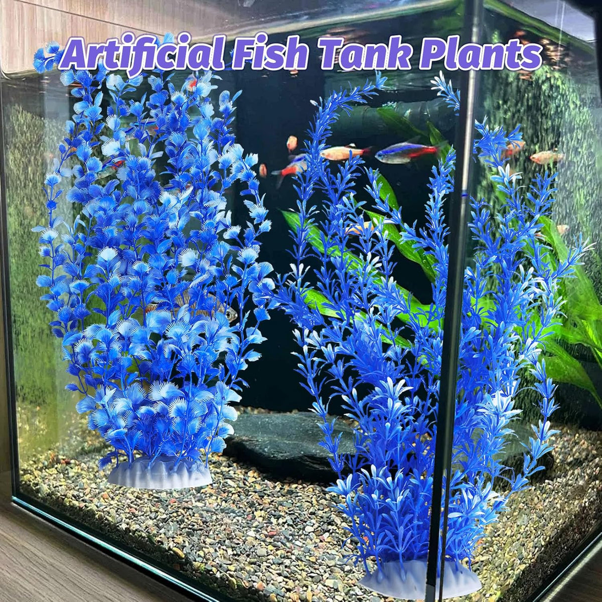Hamiledyi Aquarium Plastic Plants Aquarium Decor Artificial Fish Tank Plants,Tall Fish Tank