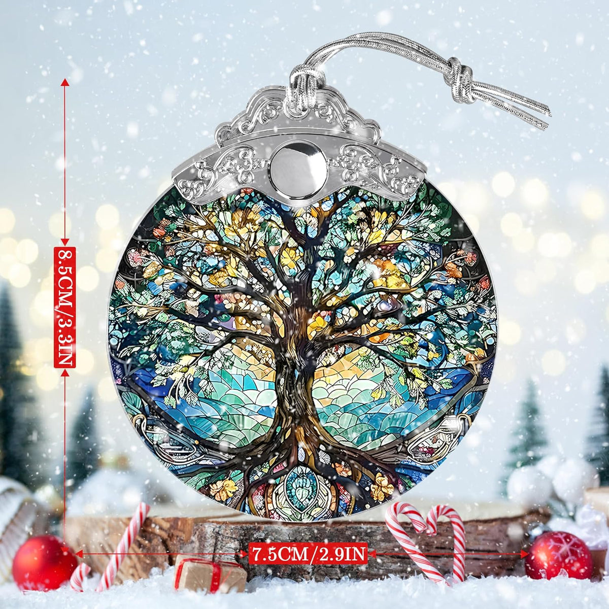 Tree of Life Stained Glass Suncatcher - Holidays & Christmas Tree Ornament, Decor & Gifts