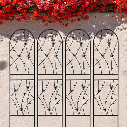 4 Pack Metal Garden Trellis 71" Tall Outdoor Climbing Plant Support for Roses, Flowers, Rustproof