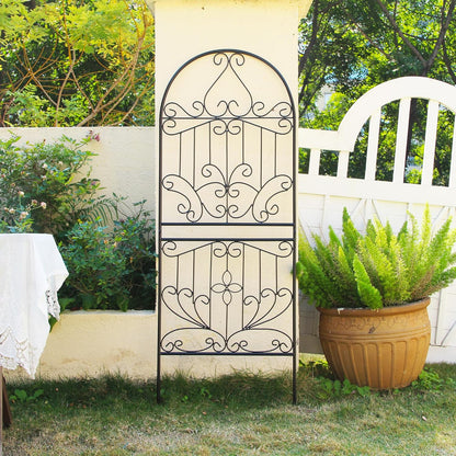 SCENDOR Trellis for Climbing Plants 59" H x 22" W Metal Unique Design Decorative Garden Structure