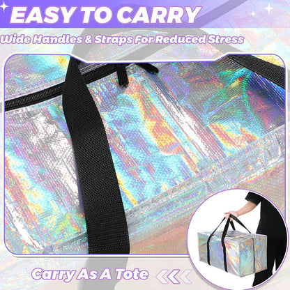 4 Pcs 24 Gallon Large Moving Bags with Zipper and Handles Foldable Storage Duffle Bags Heavy Duty