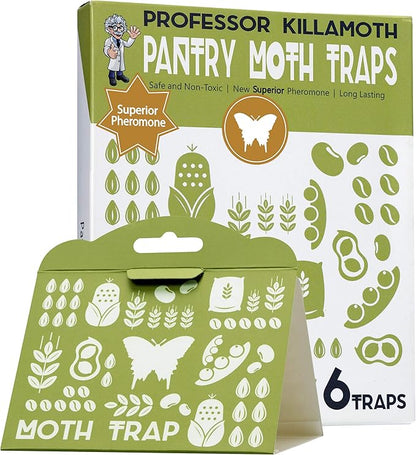 Superior Pantry Moth Traps 6-Pack with Pheromones Prime | No Insecticides | Safe, Non-Toxic and