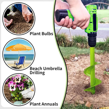 TCBWFY 4"x12" Auger Drill Bit for Planting and Digging Holes, Garden Plant Flower Bulb Rapid Bulb