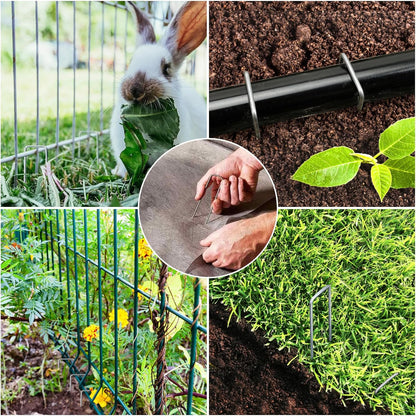 HongWay 28 Pack 6 Inch Landscape Staples, Garden Staples U Shape Tent Stakes Heavy Duty Galvanized