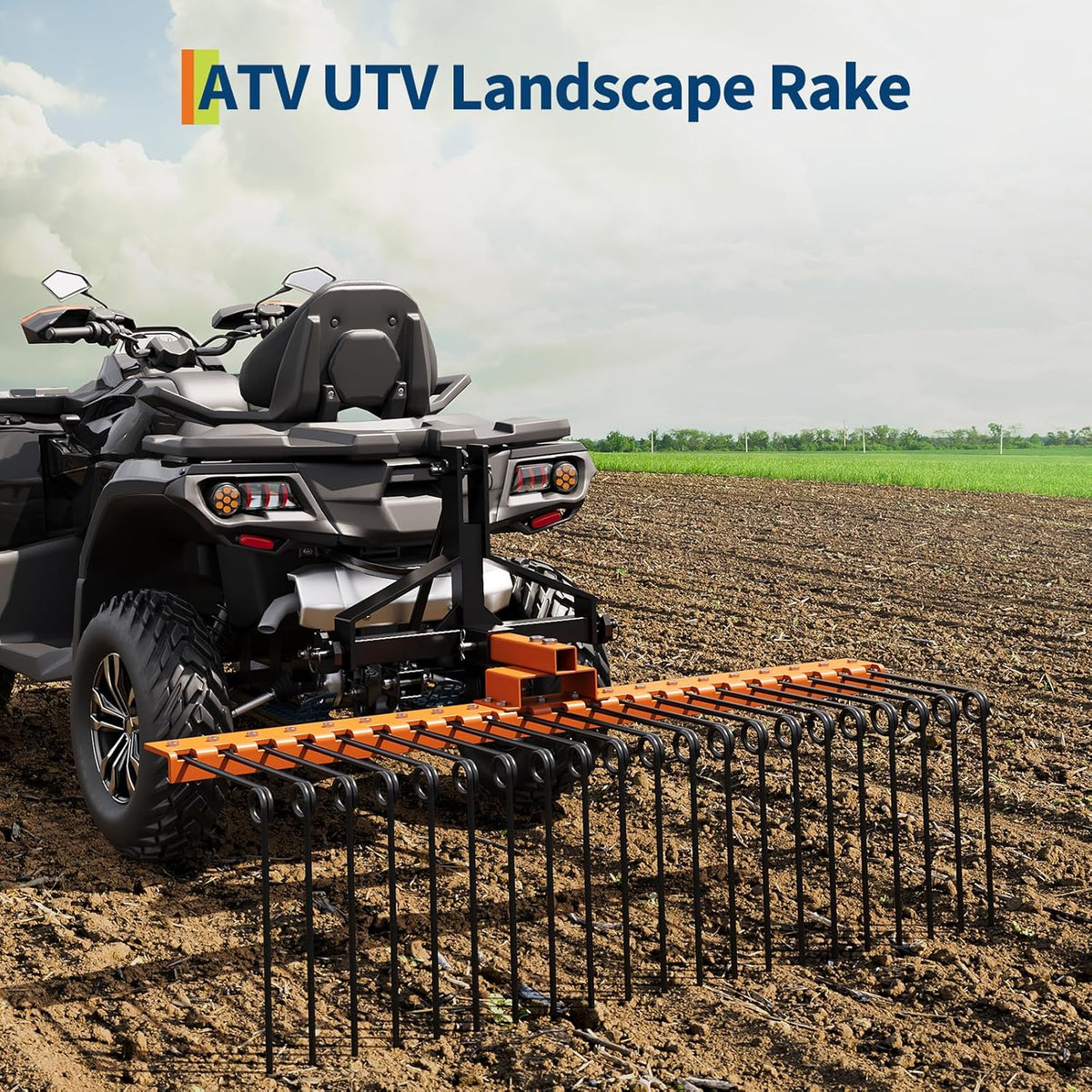 Tow Behind Landscape Rake, 60" Tow Dethatcher with 21 Steel Coil Tines, Lawn Dethatcher Rake