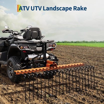 Tow Behind Landscape Rake, 60" Tow Dethatcher with 21 Steel Coil Tines, Lawn Dethatcher Rake