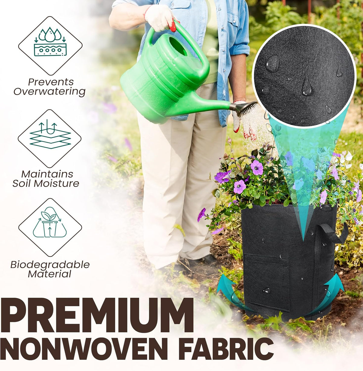 [Upgraded] 4PCS 20-Gallon Potato Grow Bags with Unique Harvest Window, Visible Window, Garden