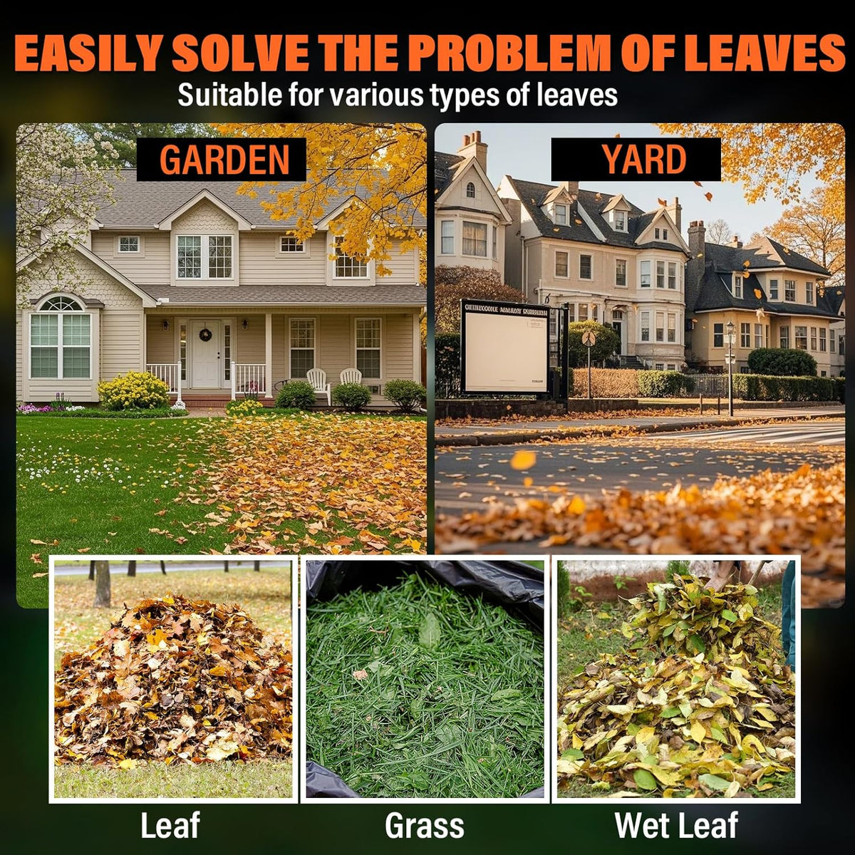 MAXLANDER Electric Leaf Mulcher/Shredder, 15 Amp 8400 RPM, 18:1 Ratio, Adjustable Dial, with