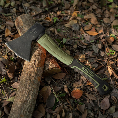 KSEIBI Hatchet with Sheath, Camping Axe for Splitting and Kindling Wood, Forged Steel Blade with